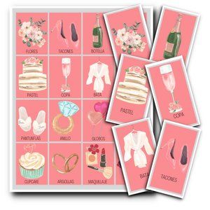 50 Bridal Shower Loteria In Spanish - 50 Cards - Wedding Shower Games And Favors